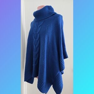 Poncho Sweater Cable Pattern Size S/M